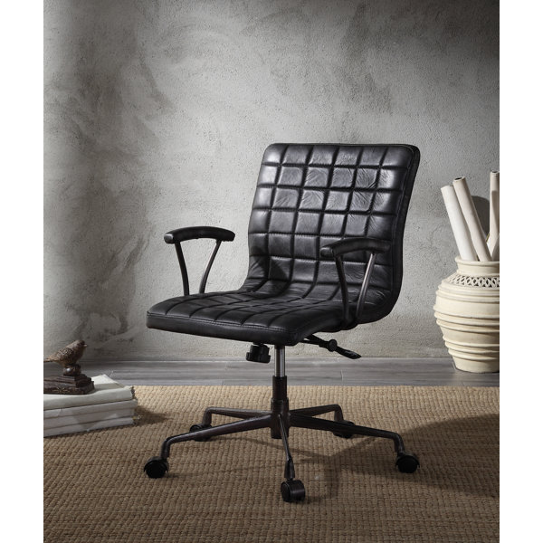 17 Stories Genuine Leather Task Chair Wayfair